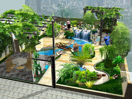 屋頂花園實景效果圖2